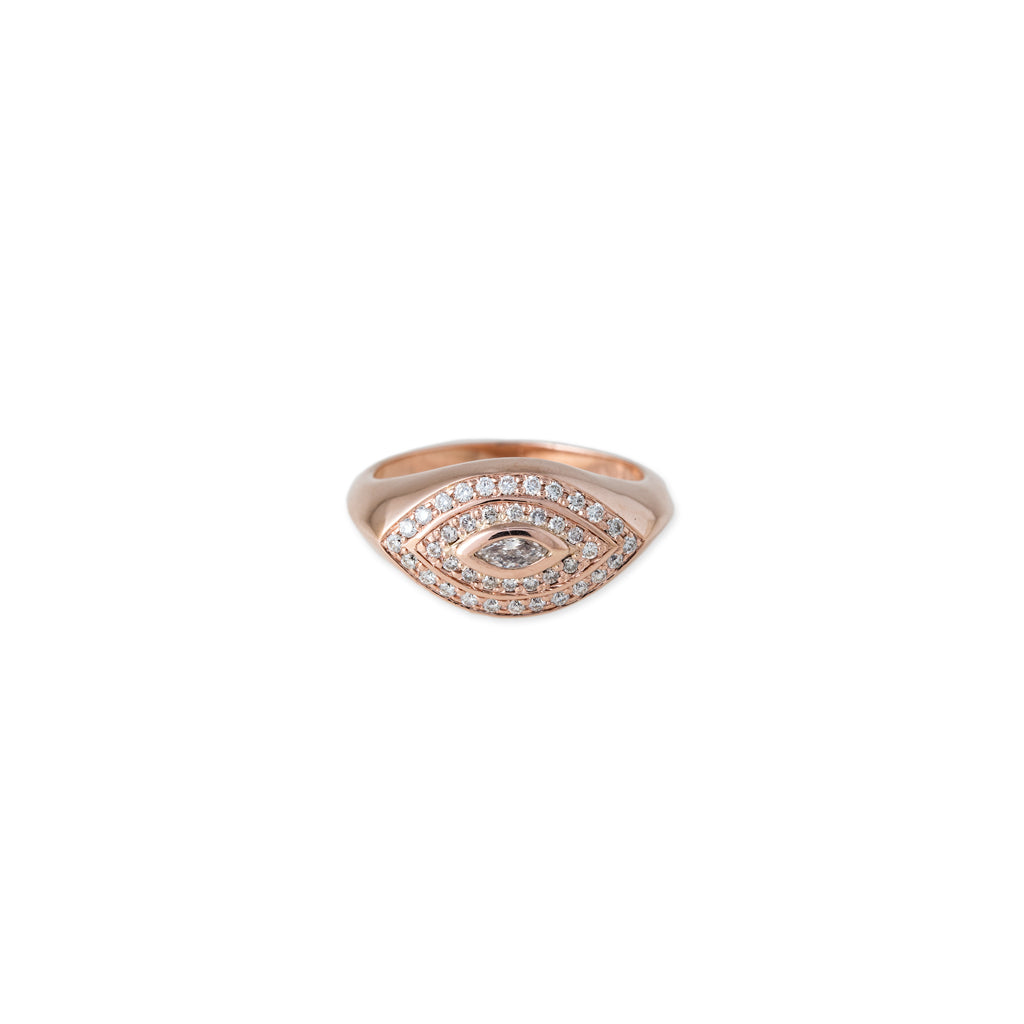 Marquise Diamond Halo Eye Ring