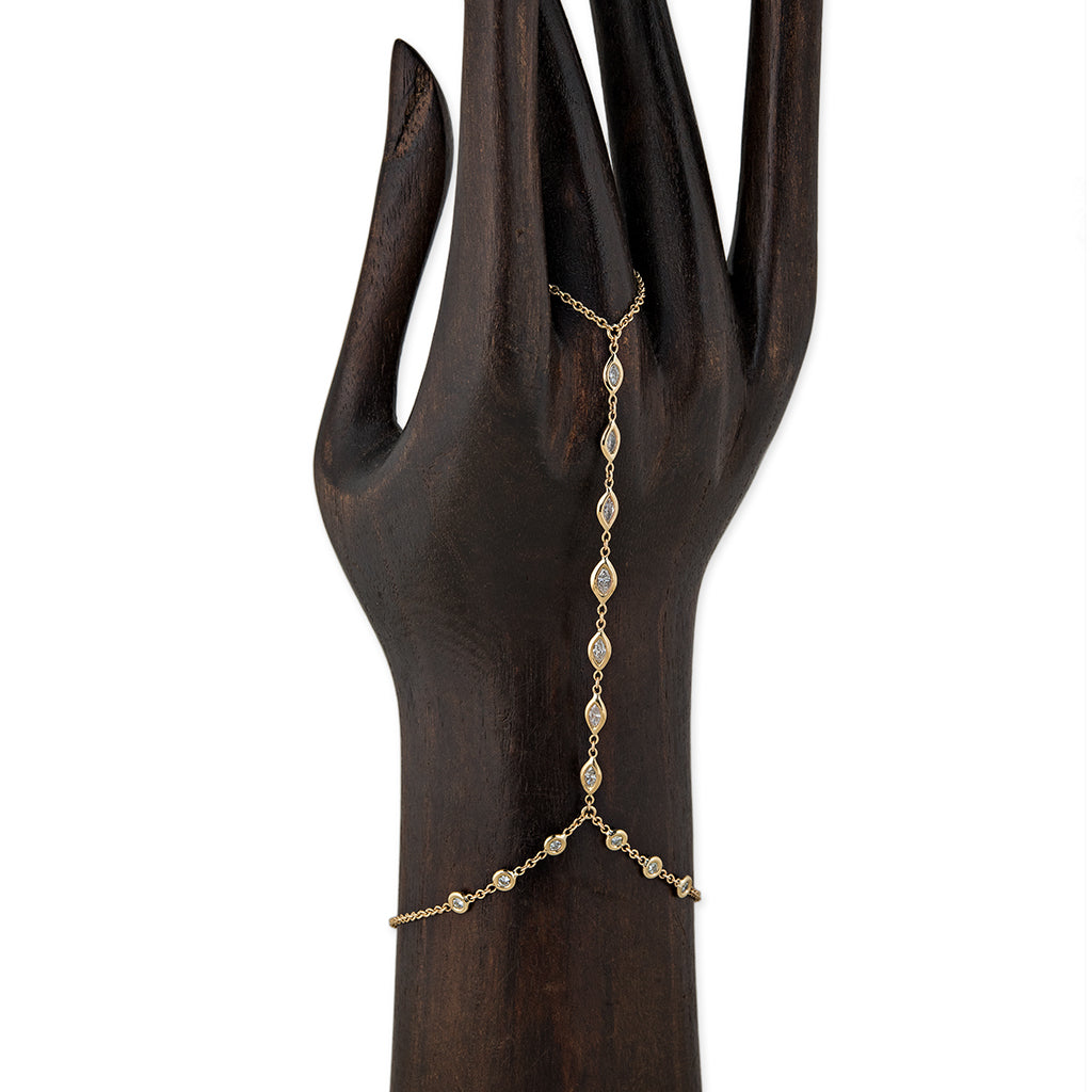 7 Marquise Diamond Finger Bracelet
