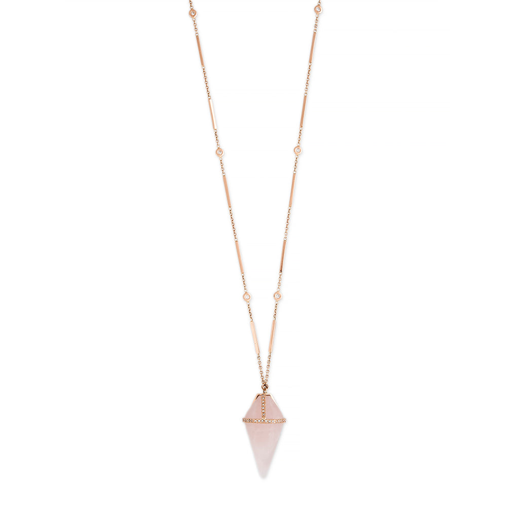 Rose Quartz and Aquamarine Quartz Gold Necklaces for Women