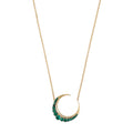 Small Emerald Crescent Moon Necklace