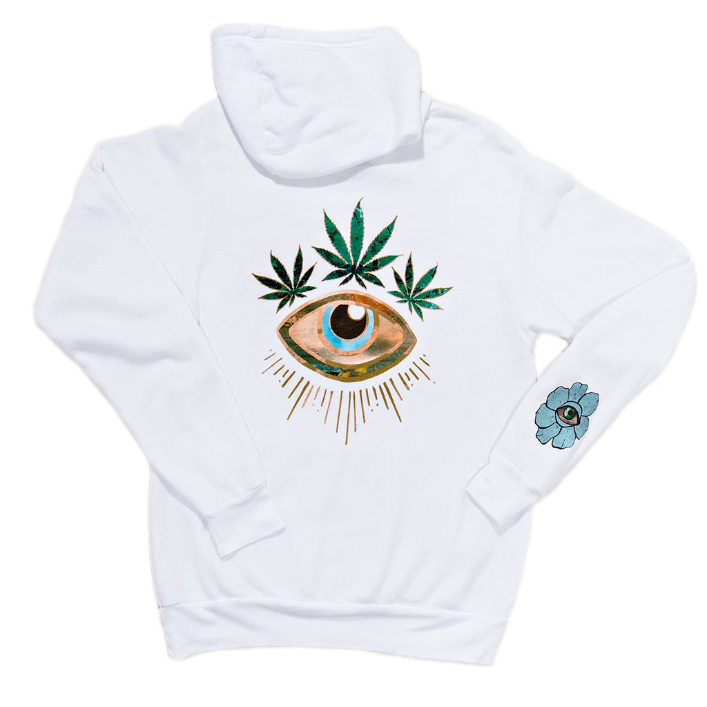 SWEET LEAF CROWN WHITE HOODIE