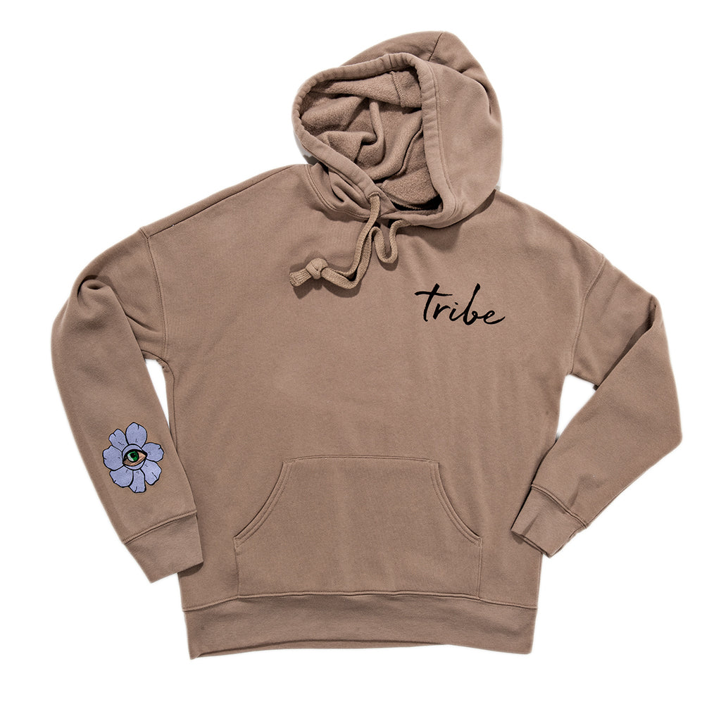 FLOWER CROWN TAUPE HOODIE