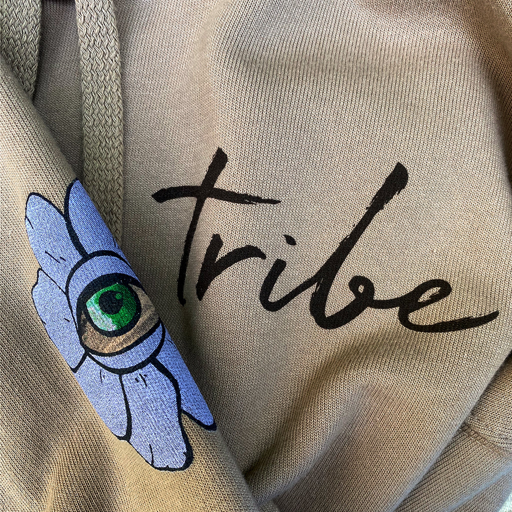 FLOWER CROWN TAUPE HOODIE