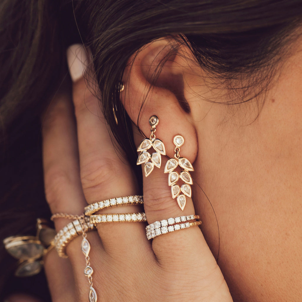 5 Teardrop Petal Drop Stud Earring