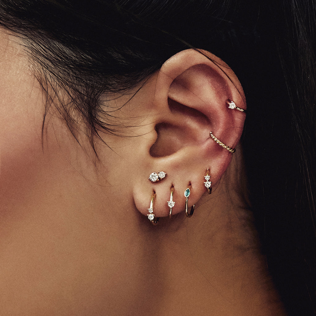 SMALL 1 DIAMOND HOOP