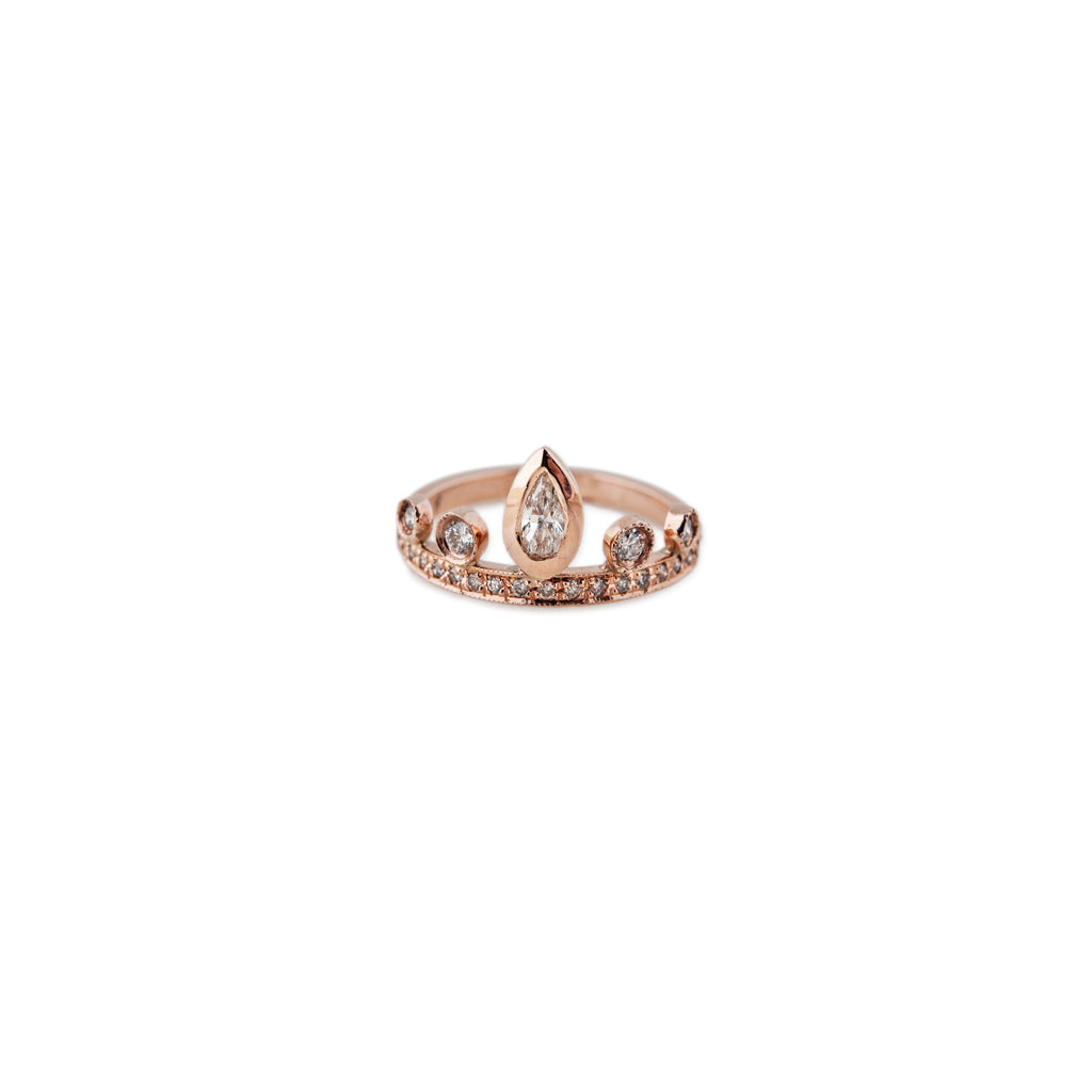Diamond Teardrop Tiara Ring
