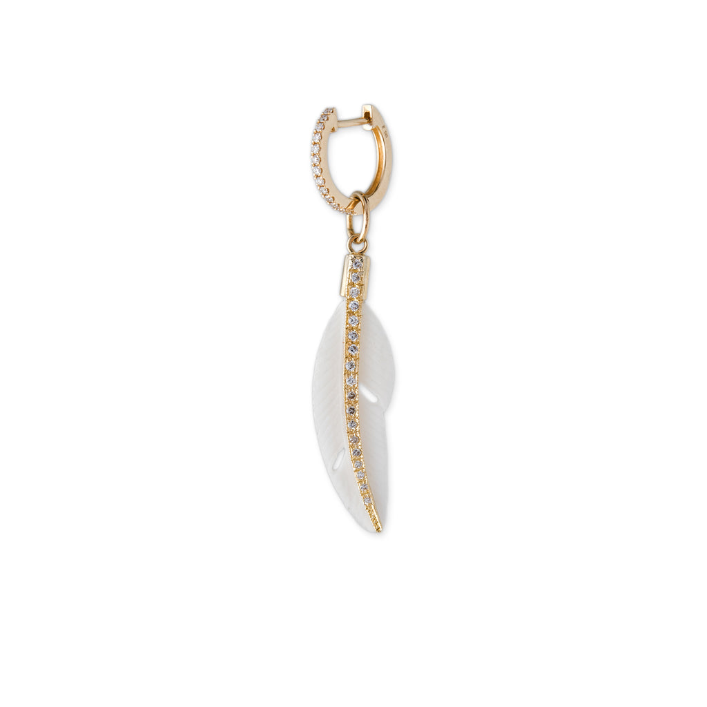 Pave Bone Feather Charm